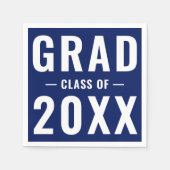 2024年の暗黒海軍タイポグラフィ卒業 スタンダードカクテルナプキン (正面)