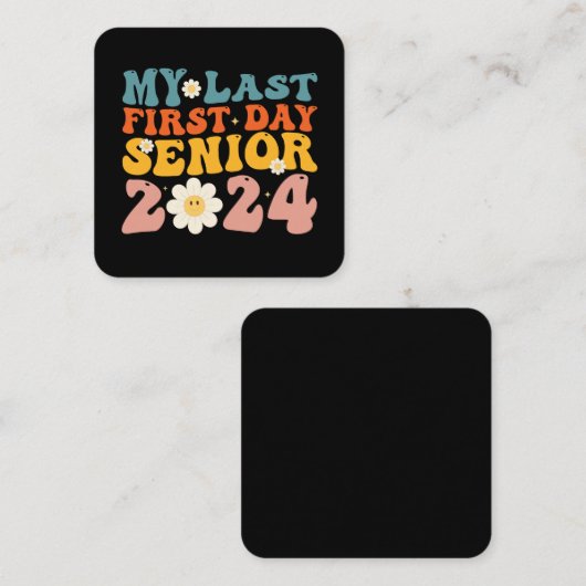 2024年の最後の初日のシニア・クラス スクエア名刺 (正面/裏面)