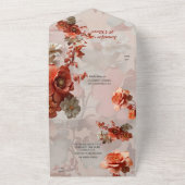 2024年の柔らかいピンクがかったオレンジ色の色相ピーチファズ オールインワン招待状 (外側)