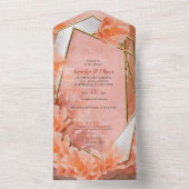 2024年の柔らかいピンクがかったオレンジ色の色相ピーチファズ オールインワン招待状 (内側)