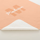 2024年の桃の色とカスタムモノグラム名 シェルパブランケット (3/4)