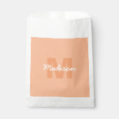 2024年の桃の色とカスタムモノグラム名 フェイバーバッグ (正面)