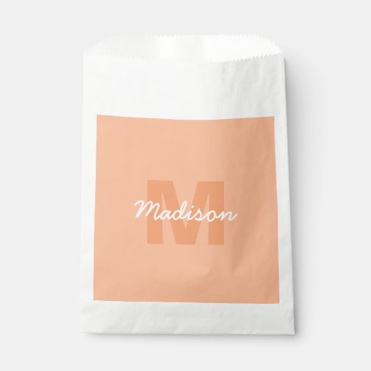 2024年の桃の色とカスタムモノグラム名 フェイバーバッグ (正面)