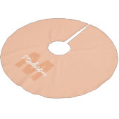 2024年の桃の色とカスタムモノグラム名 ブラッシュドポリエステルツリースカート (アングル)