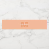 2024年の桃の色とカスタムモノグラム名 ペットボトルラベル (シングルラベル)