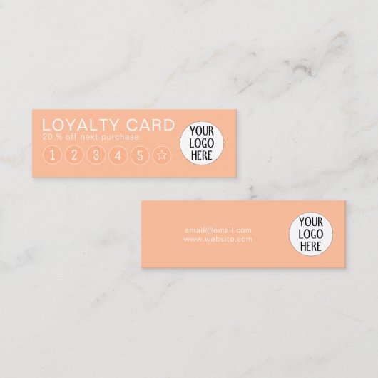 2024年の桃の色と会社のロカスタムゴ ロイヤリティカード (正面/裏面)