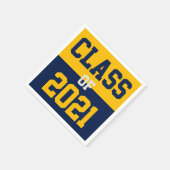 2024年の海軍と金ゴールドの卒業生クラス スタンダードカクテルナプキン (角)