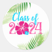2024年の熱帯卒業クラス封筒用シール ラウンドシール (正面)