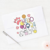 2024年の猫との遊お正月 スクエアシール (封筒)