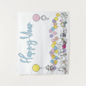 2024年の猫との遊お正月 タペストリー (正面)