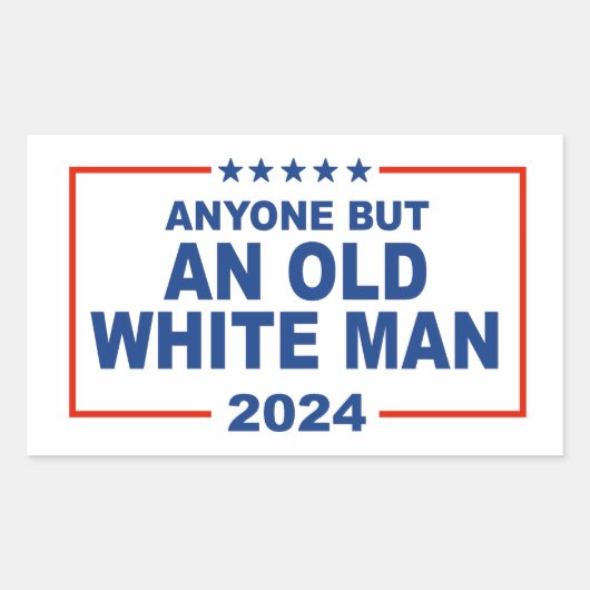 2024年の白人以外の誰でも 長方形シール (正面)