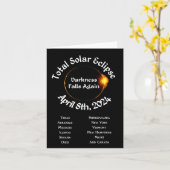 2024年の皆既日食の暗闇の秋再び カード (黄色い花)