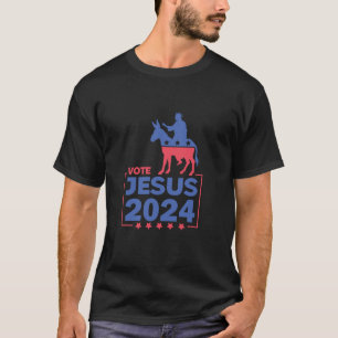 2024年の米国の風刺的な聖なる選挙でイエスに投票 Tシャツ