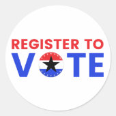 2024年の米国選挙投票者に登録 ラウンドシール (正面)