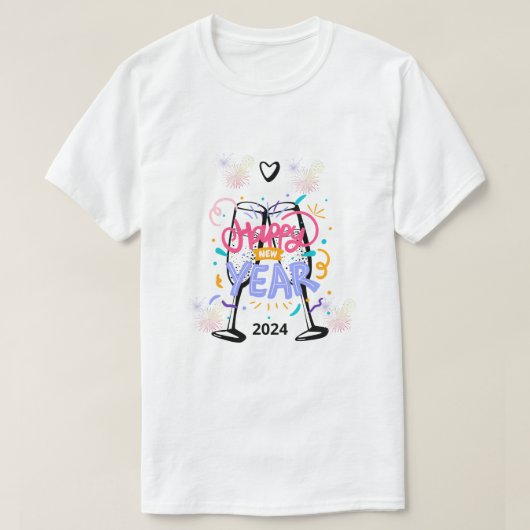 2024年の花火:目を見張るようなスタート。 Tシャツ (デザイン正面)