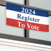 2024年の赤と青の登録投票 横断幕 (ビルの外側)