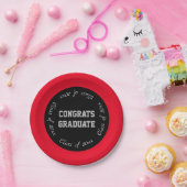 2024年の赤黒おめでとう・グレー研究科 ペーパープレート (パーティー)