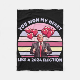 2024年の選挙のように私の心を掴んだ Funny Trump  フリースブランケット