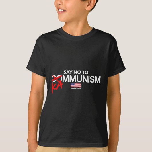 2024年の選挙トランプ大統領にノーと言う Tシャツ (正面)