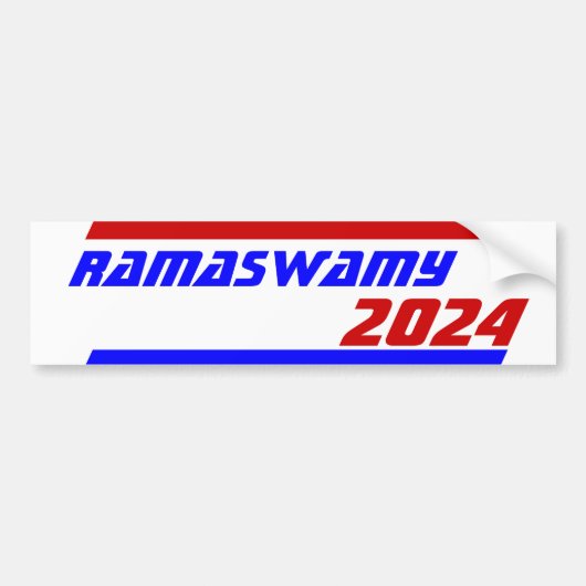 2024年の選挙次の大統領V RAMASWAMY バンパーステッカー (正面)