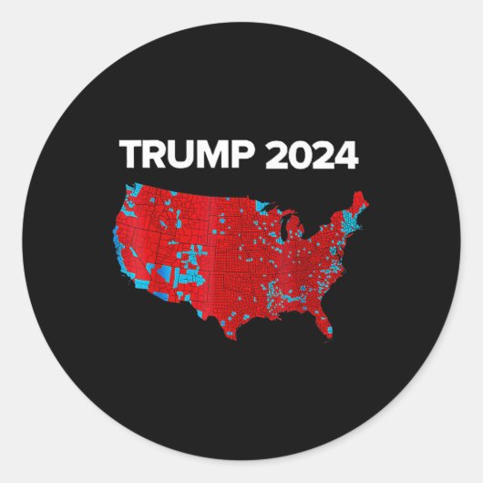 2024年の選挙結果の正確なマップTrump Mega ラウンドシール (正面)