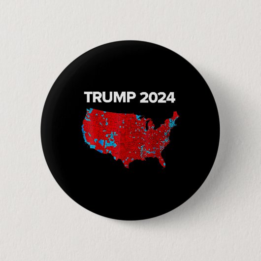 2024年の選挙結果の正確なマップTrump Mega 缶バッジ (正面)