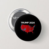 2024年の選挙結果の正確なマップTrump Mega 缶バッジ (正面&裏面)
