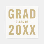 2024年の金ゴールド白モダンタイポグラフィ スタンダードカクテルナプキン (正面)