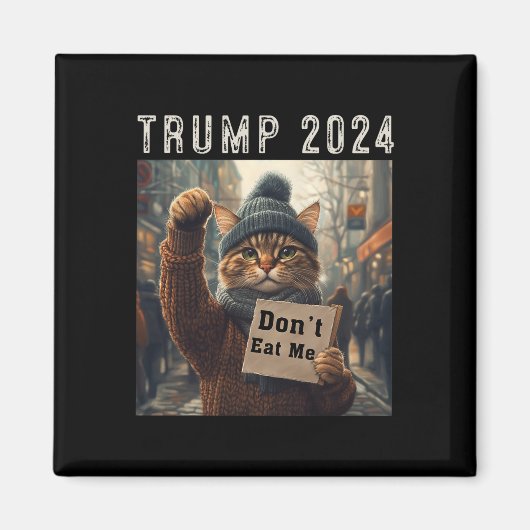 2024年の食べトランプに猫を使わない マグネット (正面)