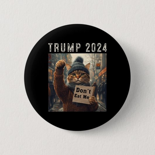 2024年の食べトランプに猫を使わない 缶バッジ (正面)