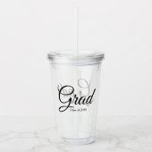 2024年の黒いスカスタムクリプト文字 アクリルタンブラー (正面)