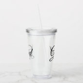 2024年の黒いスカスタムクリプト文字 アクリルタンブラー (左)