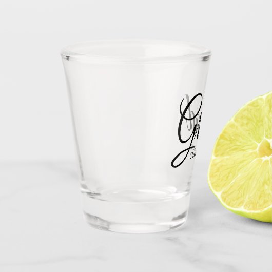 2024年の黒いスカスタムクリプト文字 ショットグラス (左)