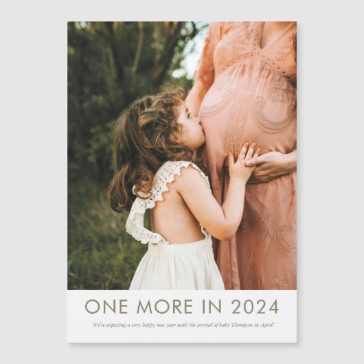 2024年の1つ妊娠発表マグネット マグネット招待状 (正面)