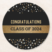 2024年のBlack金ゴールドおめでとう ラウンドペーパーコースター (正面)