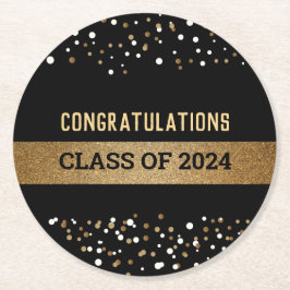 2024年のBlack金ゴールドおめでとう ラウンドペーパーコースター