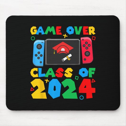 2024年のCl以上ビデオゲーマー学生おもしろい卒業生 マウスパッド (正面)
