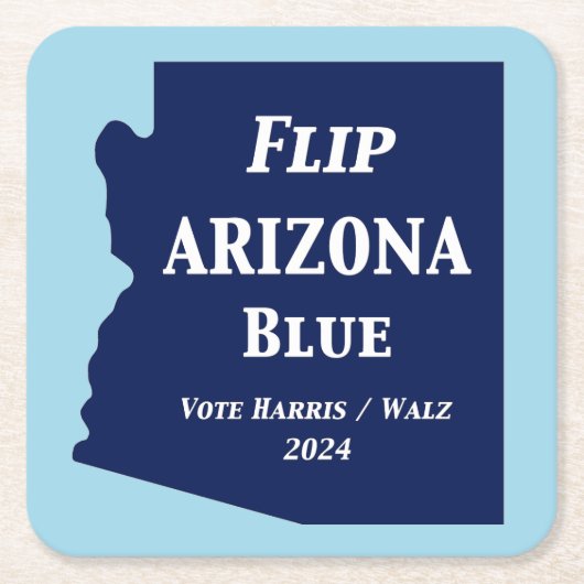 2024年のFlip Arizona Blue スクエアペーパーコースター (正面)