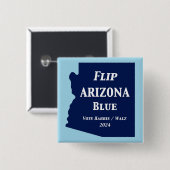2024年のFlip Arizona Blue 缶バッジ (正面&裏面)