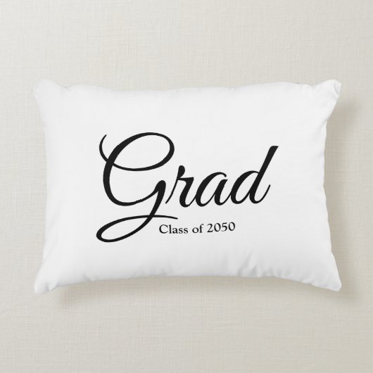 2024年のGradクラスの白黒カスタムスクリプト文字 アクセントクッション (正面)