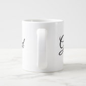 2024年のGradクラスの白黒カスタムスクリプト文字 ジャンボコーヒーマグカップ (裏面)