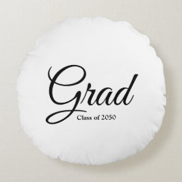 2024年のGradクラスの白黒カスタムスクリプト文字 ラウンドクッション