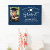 2024年のGraduate Navy Photoへのおめでとうモダン 横断幕 (インサイチュ)