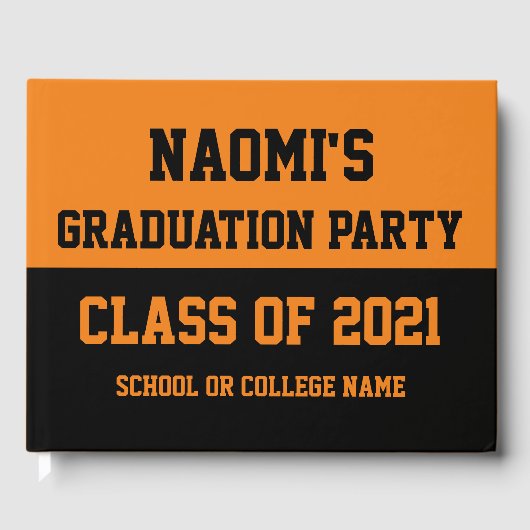 2024年のOrange & Black Graduation Party Class ゲストブック (正面)