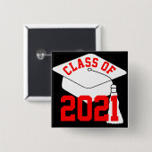 2024年のRed Class Grad Cap 缶バッジ (正面&裏面)