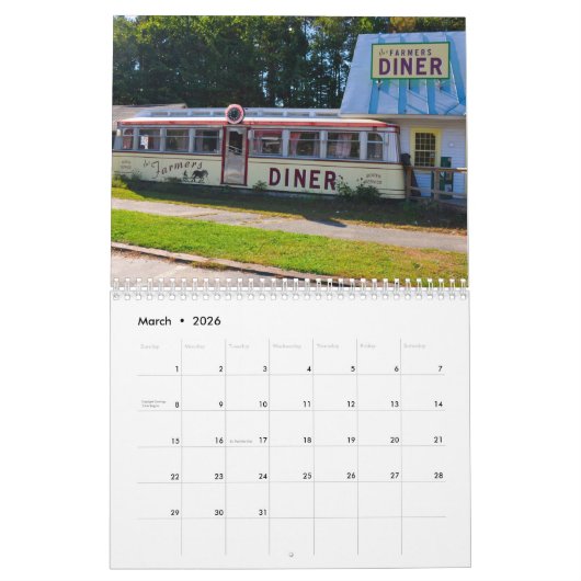 2024年のVermontカレンダーのまわりにからの写真 カレンダー (3月 2026)