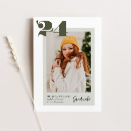 2024年はっきりしたのGreen Class of 2024写真卒業 招待状