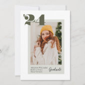 2024年はっきりしたのGreen Class of 2024写真卒業 招待状 (正面)