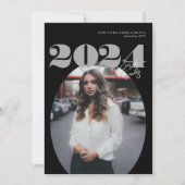 2024年はっきりしたのOval Class of モダン Photo Graduation 招待状 (正面)