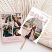 2024年はっきりしたのOval Class of モダン Photo Graduation 招待状